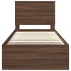 vidaXL Bed Frame with Headboard Brown Oak 90 x 200 cm Solid Pine Wood