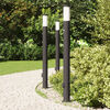 vidaXL Bollard Lights with Sensor&Outlet 3pcs 110 cm Stainless Steel IP44