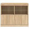 vidaXL Sideboard with LED Lights Sonoma Oak 81x37x67 cm