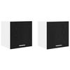 vidaXL Hanging Cabinet 2 pcs Black Oak and White 40 x 31 x 40 cm