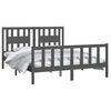 vidaXL Bed Frame without Mattress Grey Solid Wood Pine King Size