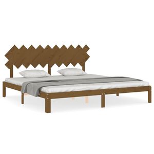vidaXL Bed Frame without Mattress Honey Brown 200x200 cm