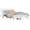 vidaXL Bed Frame with Headboard White 140 x 190 cm Solid Pine Wood