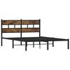 vidaXL Metal Bed Frame without Mattress Smoked Oak 140x200 cm