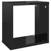 vidaXL Wall Cube Shelves 2 pcs High Gloss Black 26x15x26 cm