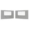 vidaXL Party Tent Sidewall 2 pcs 400 x 195 cm Light Grey PE and Steel