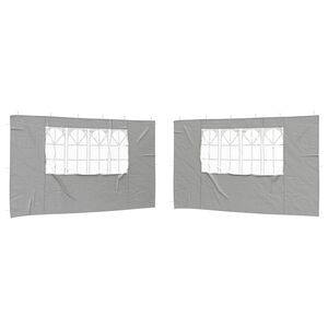 vidaXL Party Tent Sidewall 2 pcs 400 x 195 cm Light Grey PE and Steel