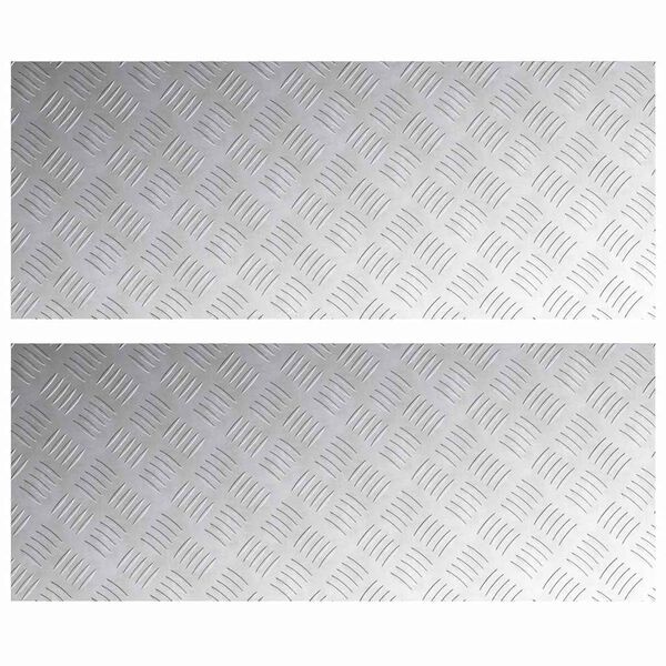 vidaXL Stair Tread Rectangular 2 pcs Silver 100 x 40 cm Aluminium