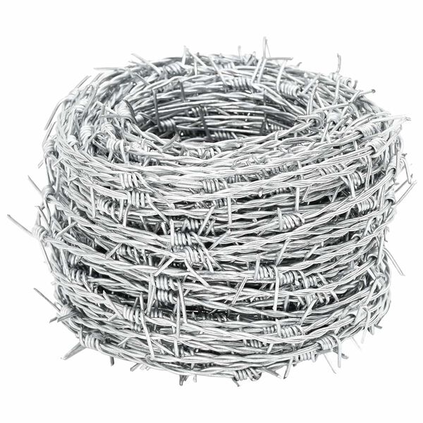 vidaXL Barbed Wire Silver 50 m Hot-dip Galvanised Steel