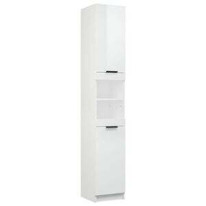 vidaXL Bathroom Cabinet High Gloss White 32x34x188.5cm Engineered Wood