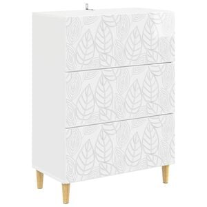 vidaXL Drawer Cabinet High Gloss White 66 x 34.5 x 90 cm