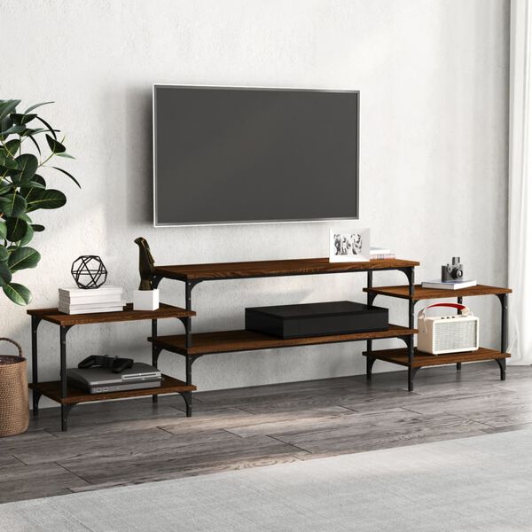 vidaXL TV Cabinet Brown Oak 197x35x52 cm Engineered Wood