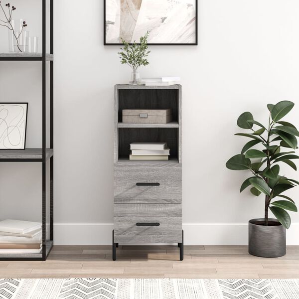 vidaXL Sideboard Grey Sonoma 34.5x34x90 cm Engineered Wood