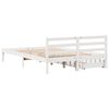 vidaXL Bed Frame without Mattress White 150x200 cm King Size Solid Wood Pine