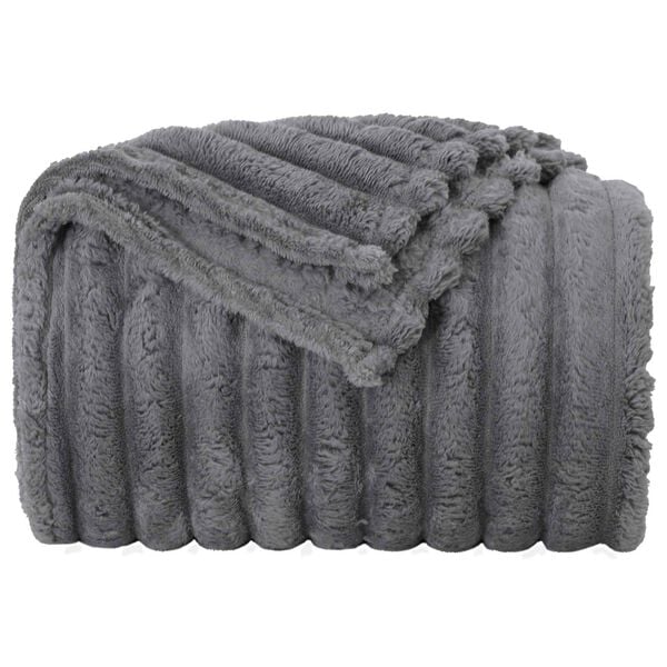 vidaXL Throw Blanket Dark Grey 270 x 240 cm Fleece