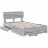 vidaXL Bed Frame with Drawer Grey Sonoma 120 x 190 cm Engineered Wood