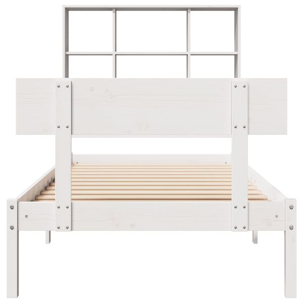 vidaXL Bookcase Bed without Mattress White 90x190 cm Single Solid Wood Pine