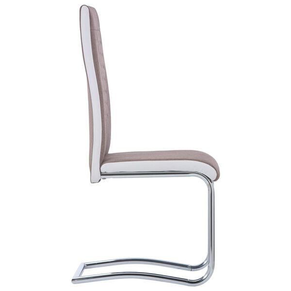 vidaXL Cantilever Dining Chairs 2 pcs Brown Fabric