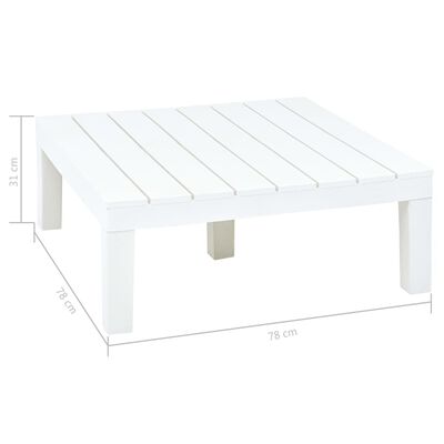 vidaXL 3 Piece Garden Lounge Set Plastic White