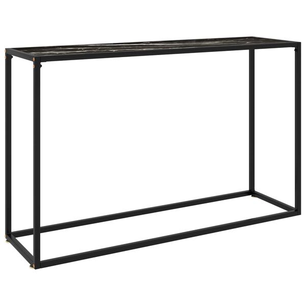 vidaXL Console Table Black 120x35x75 cm Tempered Glass