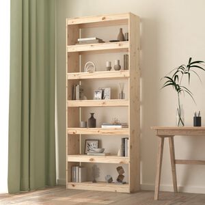 vidaXL Book Cabinet/Room Divider 80x30x199,5 cm Solid Wood Pine