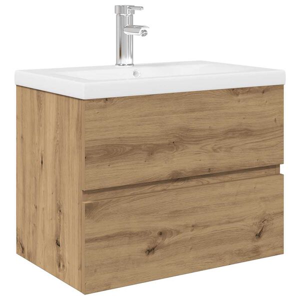 vidaXL Sink Cabinet with Built-in Basin and Faucet Artisan Oak
