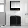 vidaXL Bathroom Furniture Set 2 pcs Black Oak Engineered Wood