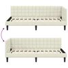 vidaXL Corner Bed Frame with Headboard Cream 100 cm x 200 cm Velvet