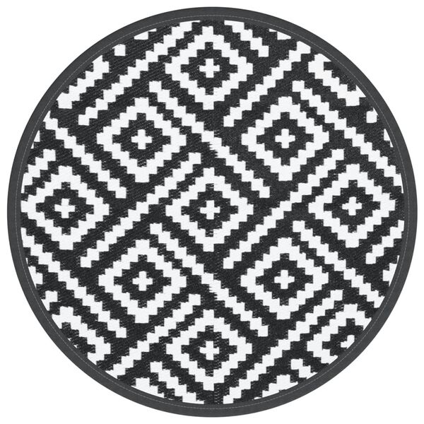 vidaXL Outdoor Carpet ARAKIL White and Black &Oslash;160 cm PP