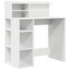vidaXL Desk with Shelf White 90 x 48 x 101.5 cm Engineered Wood