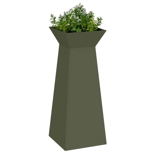 vidaXL Pillar Planter 2 pcs Olive 40 x 40 x 100 cm