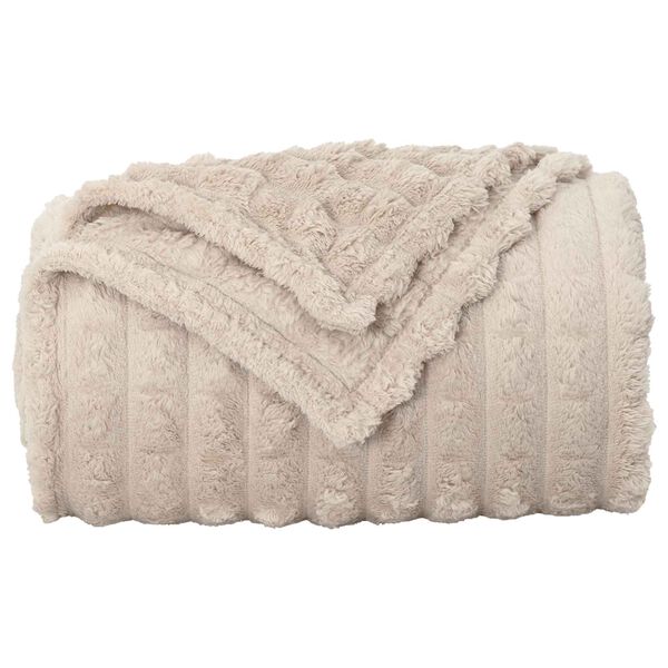 vidaXL Throw Blanket Beige 270 x 240 cm Fleece