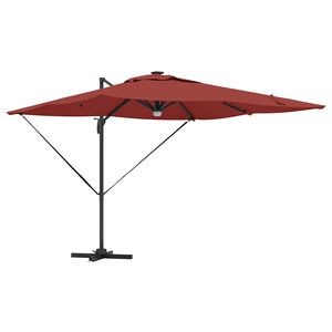 vidaXL Roma Parasol Red 286 x 284 x 270 cm Aluminium and Polyester