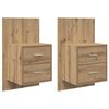 vidaXL Wall-mounted Bedside Cabinet with Drawer 2 pcs Artisan Oak