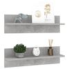 vidaXL Wall Shelf 2 pcs Concrete Grey 60x11.5x18 cm Engineered Wood