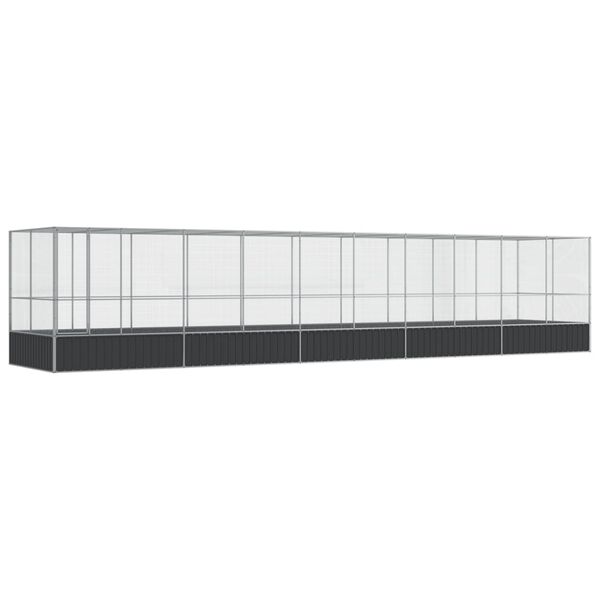 vidaXL Aviary with Extension Silver 1039x207x212 cm Steel