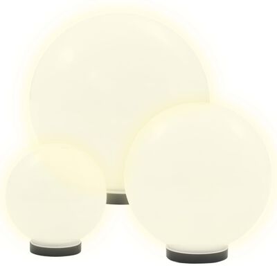 vidaXL 6 Piece LED Bowl Lamp Set Spherical 20/30/40 cm PMMA