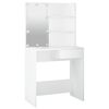 vidaXL Dressing Table with LED White 74.5x40x141 cm