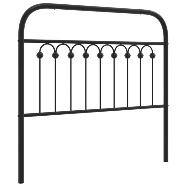 vidaXL Metal Headboard Black 100 cm