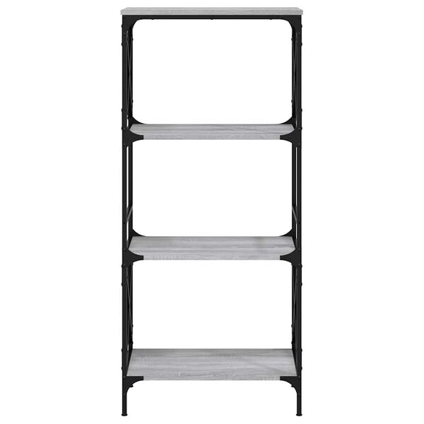 vidaXL Bookcase 4-Tier Grey Sonoma 59x35x132 cm Engineered Wood