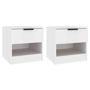 vidaXL Bedside Cabinets 2 pcs White Engineered Wood