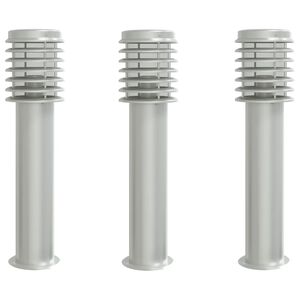 vidaXL Outdoor Floor Lamps 3pcs Silver 60 cm Stainless Steel