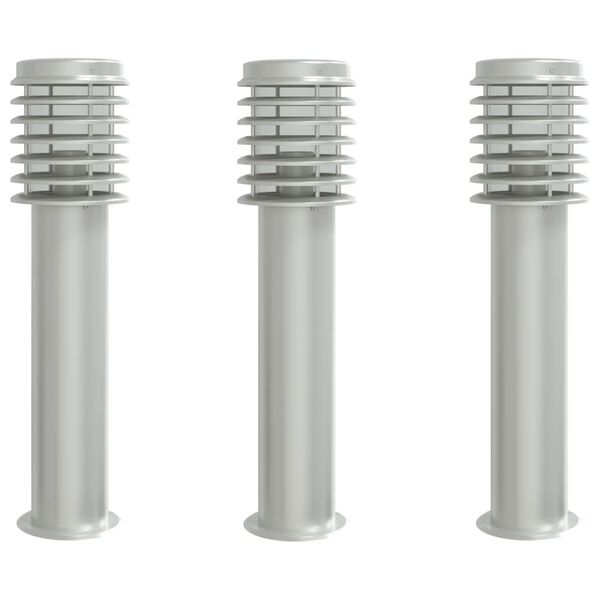 vidaXL Outdoor Floor Lamps 3pcs Silver 60 cm Stainless Steel