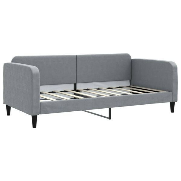 vidaXL Daybed with Mattress Light Grey 90x190 cm Fabric