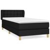 vidaXL Box Spring Bed with Mattress Black 90x190 cm Fabric