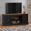 vidaXL TV Cabinet HALDEN 2 Sliding Doors Black 150x40x60 cm Solid Wood
