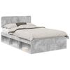 vidaXL Bed Frame Concerte Grey 135 x 190 cm Solid Pine Wood