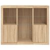 vidaXL Sideboards with LED Lights 3 pcs Sonoma Oak Engineered Wood