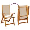 vidaXL 5 Piece Garden Dining Set Solid Wood Acacia and Textilene