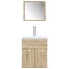 vidaXL 3 Piece Bathroom Furniture Set Sonoma Oak Engineered Wood